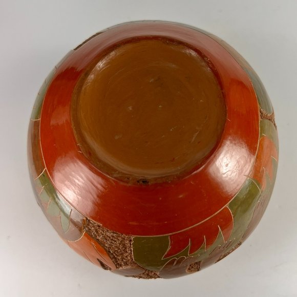 Nicaragua Monkey Vase Clay Pottery Carved Incised Folk Art Rustic 5" - Picture 8 of 16